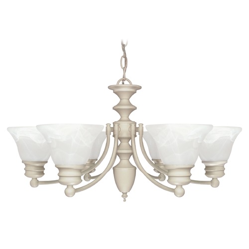 Chandelier in Textured White by Nuvo Lighting
