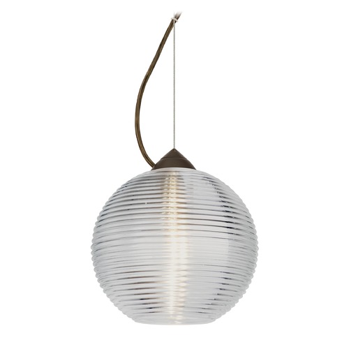 Besa Lighting Kristall Bronze LED Pendant Light with Globe Shade