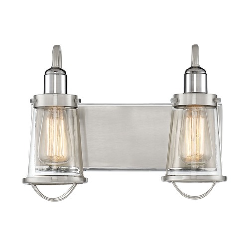 Lansing 13.50-Inch Bath Light in Satin Nickel & Polished Nickel by Savoy House