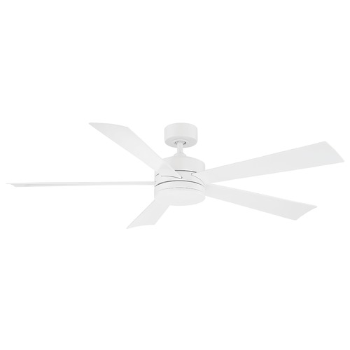 Modern Forms by WAC Lighting Modern Forms Wynd Matte White LED Ceiling Fan with Light FR-W1801-60L-MW