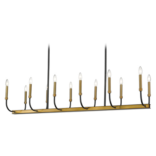 Haylie Matte Black & Olde Brass Linear Light by Z-Lite