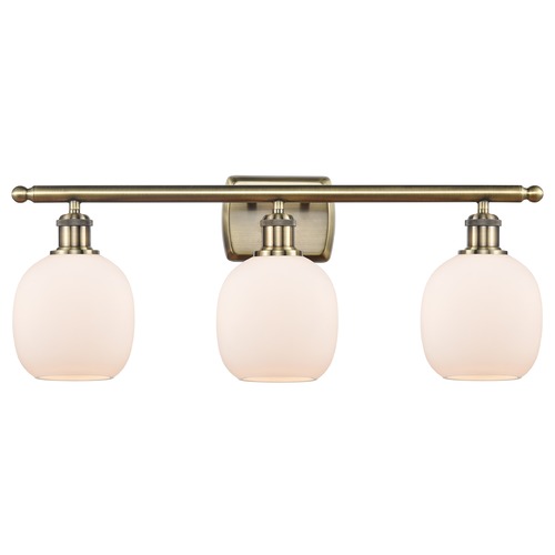 Innovations Lighting Innovations Lighting Belfast Antique Brass Bathroom Light 516-3W-AB-G101