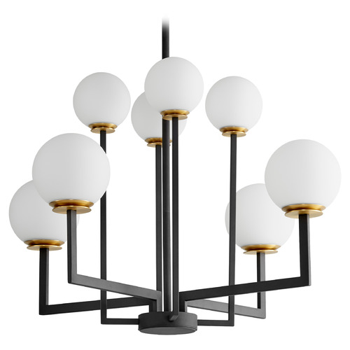 Oxygen Bonzo 8-Light LED Chandelier in Black & Aged Brass by Oxygen Lighting 3-28-1540