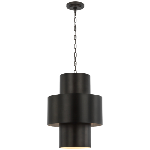 Visual Comfort Signature Collection Chalmette 16-Inch Layered Pendant in Aged Iron by VC Signature JN5331AI