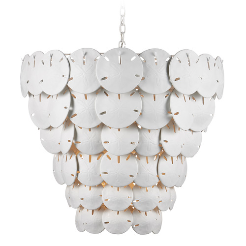 Currey and Company Marjorie Skouras Tulum White & Sugar White Chandelier