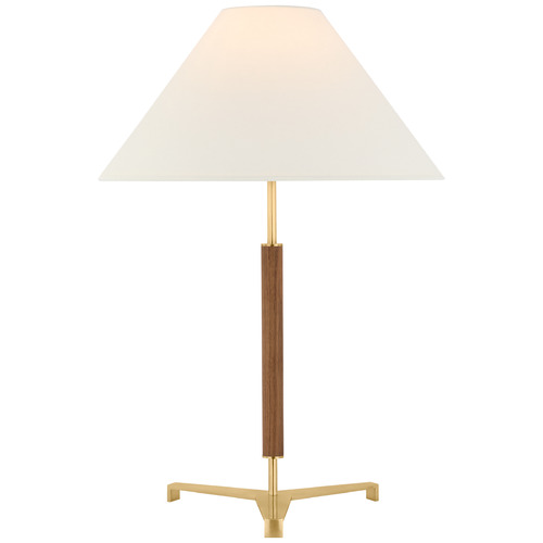 Alda Antique Brass Walnut Accent Lamp