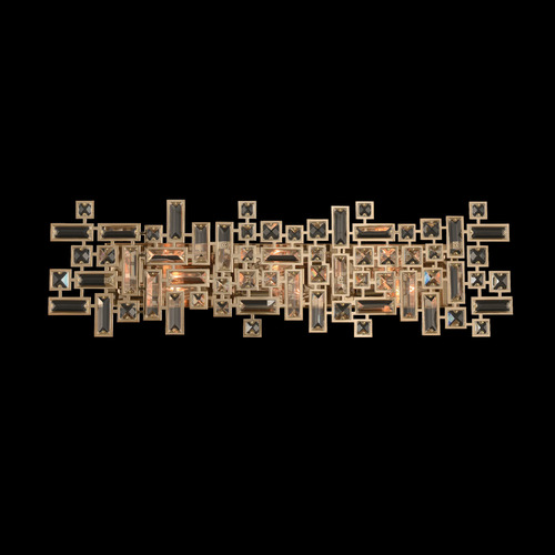 Allegri Lighting Allegri Crystal Vermeer Brushed Champagne Gold Vertical Bathroom Light 027621-038-FR001