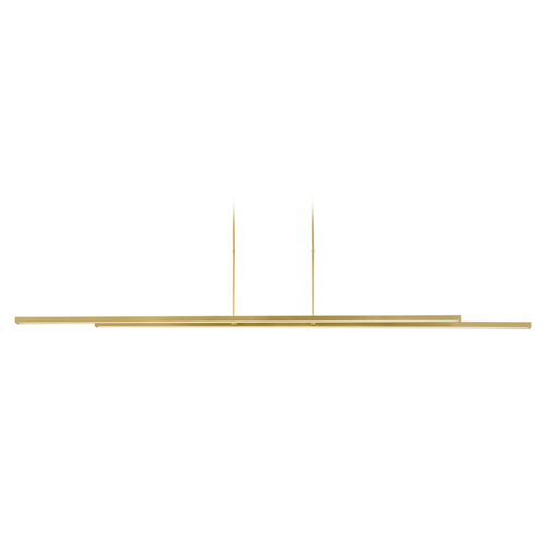 Stagger 84-Inch 2-Light 277V LED Linear Light in Natural Brass by Visual Comfort Modern