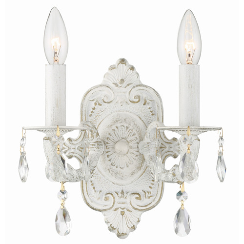Crystorama Lighting Paris Market Antique White Sconce