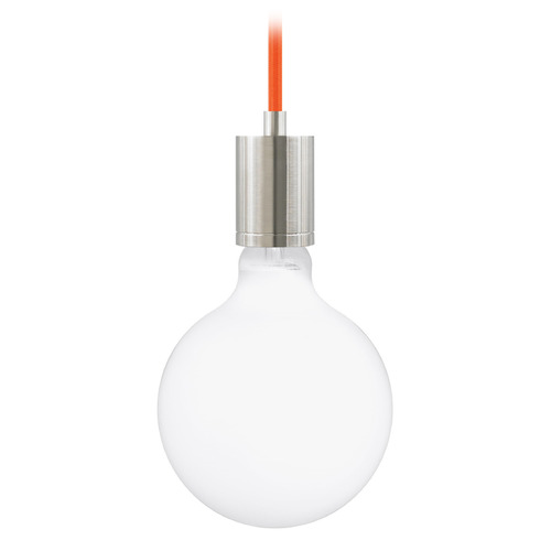 SoCo 288-Inch Pendant in Satin Nickel with Orange Cord by Visual Comfort Modern