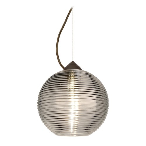 Besa Lighting Kristall Bronze LED Pendant Light with Globe Shade