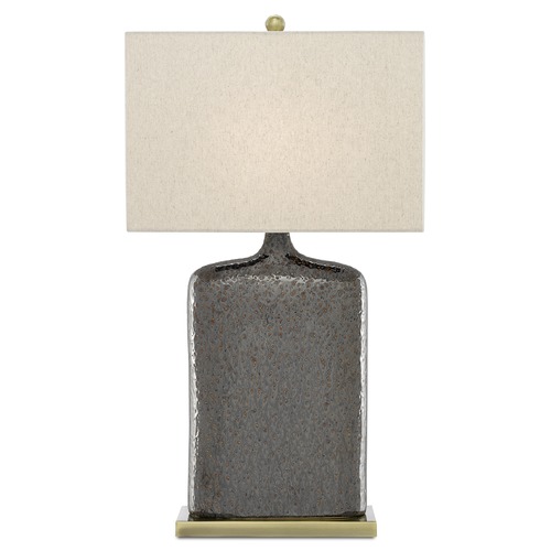 Currey and Company Lighting Currey and Company Musing Rustic Metallic Bronze Table Lamp with Rectangle Shade 6000-0094