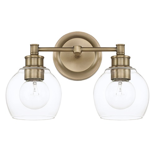 Mid-Century 15-Inch Vanity Light in Aged Brass by Capital Lighting