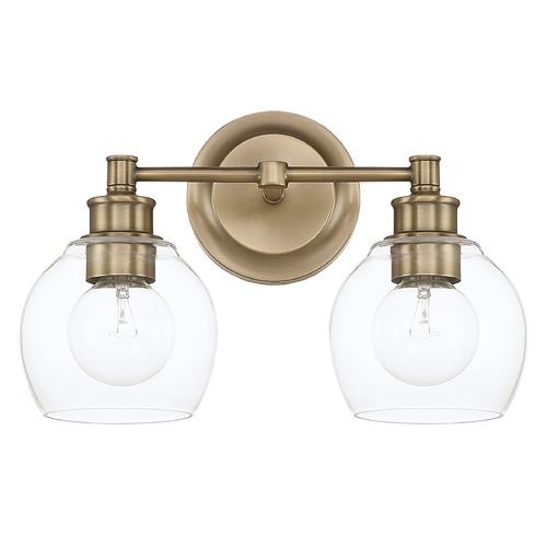 Capital Lighting Mid-Century 15-Inch Vanity Light in Aged Brass by Capital Lighting 121121AD-426