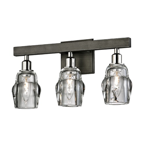 Troy Lighting Citizen Graphite & Polished Nickel Bathroom Light by Troy Lighting B6003