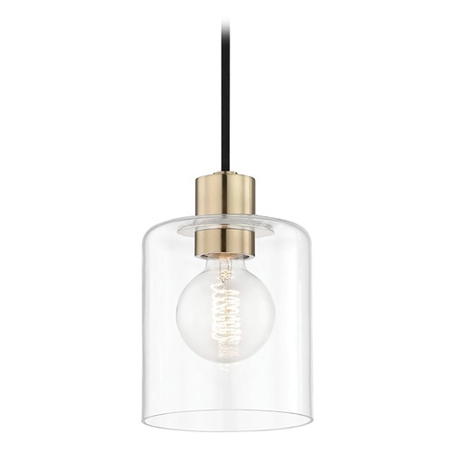 Mitzi by Hudson Valley Neko Aged Brass Mini Pendant by Mitzi by Hudson Valley H108701-AGB