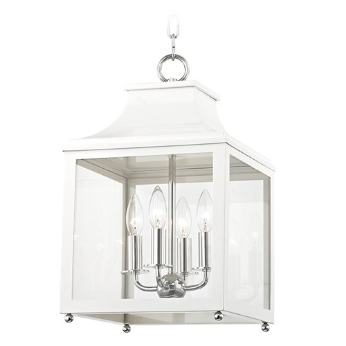 Mitzi by Hudson Valley Leigh Polished Nickel & White Pendant by Mitzi by Hudson Valley H259704S-PN/WH