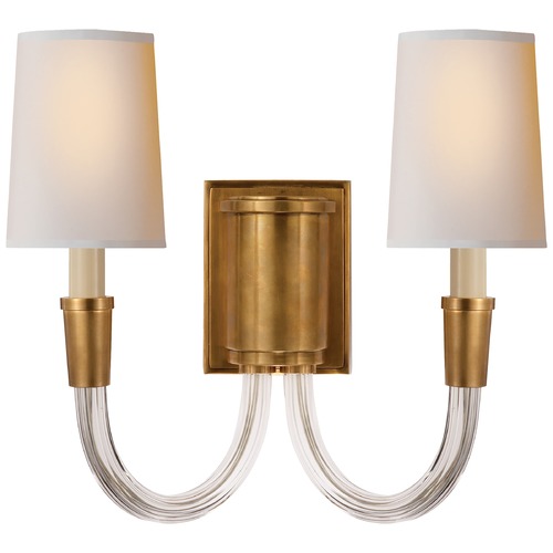 Visual Comfort Signature Collection Thomas OBrien Vivian Sconce in Antique Brass by Visual Comfort Signature TOB2033HABNP