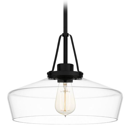 Haven 14-Inch Pendant in Matte Black by Quoizel Lighting