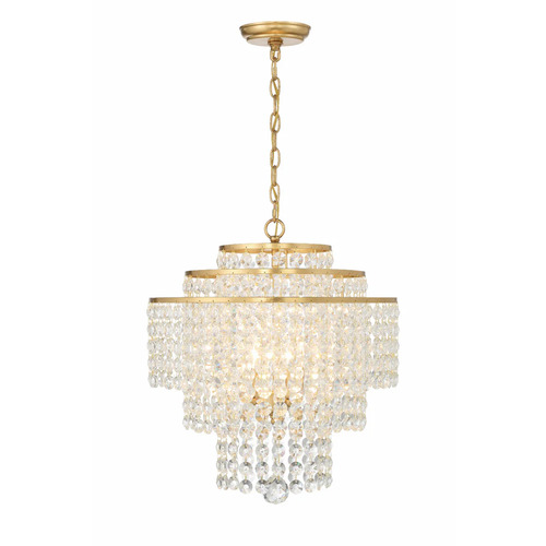 Gabrielle 18-Inch Crystal Chandelier in Gold by Crystorama Lighting