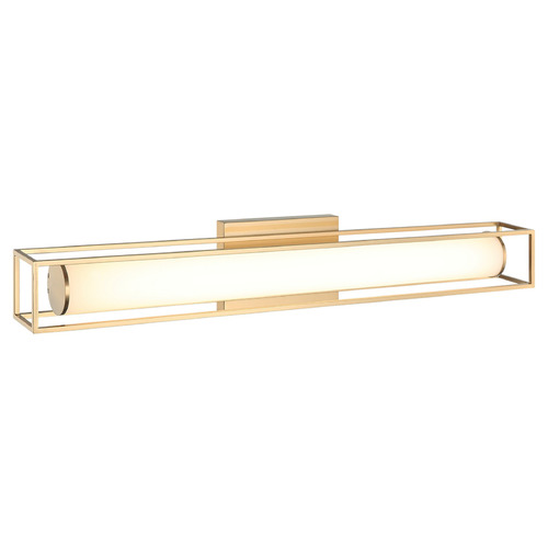 Matteo Lighting Flannigan Aged Gold Brass LED Vertical Bathroom Light