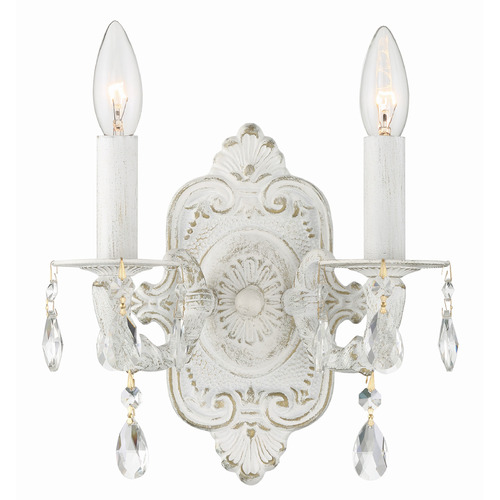 Crystorama Lighting Paris Market Antique White Sconce