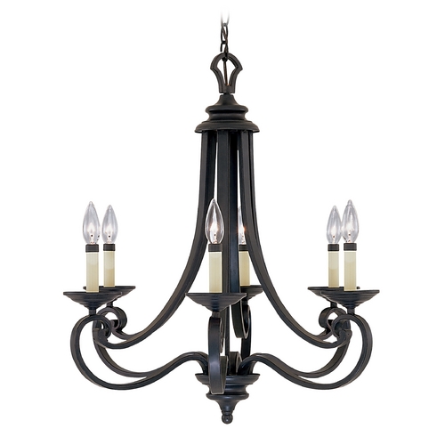 Chandelier in Natural Iron Finish