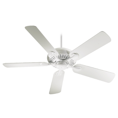 Pinnacle Studio White Ceiling Fan Without Light by Quorum Lighting