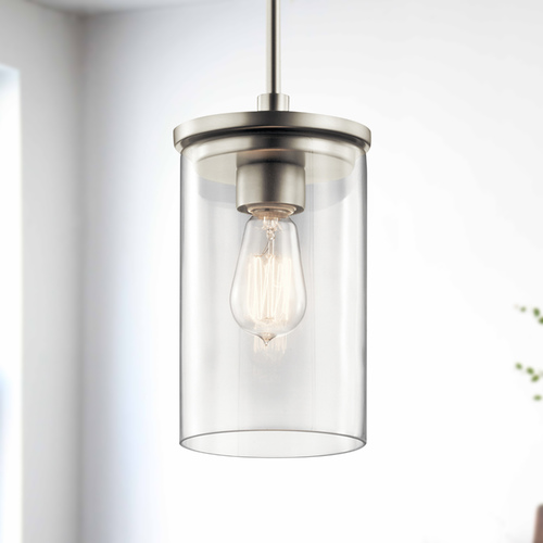 Kichler Lighting Crosby 6-Inch Brushed Nickel Mini Pendant by Kichler Lighting 43996NI