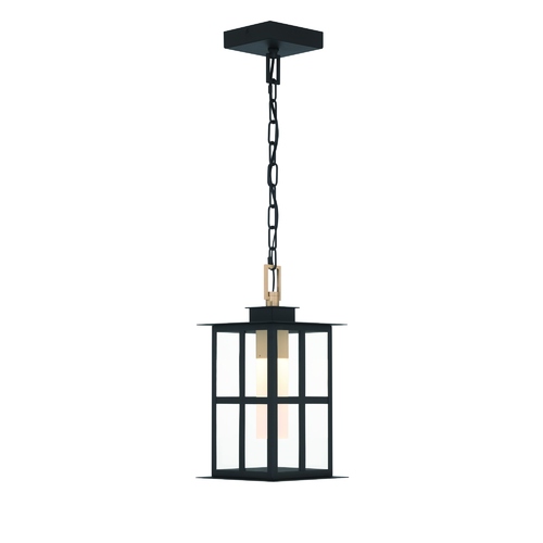Greyson 16-Inch LED Outdoor Pendant in Black & Brass by Eurofase