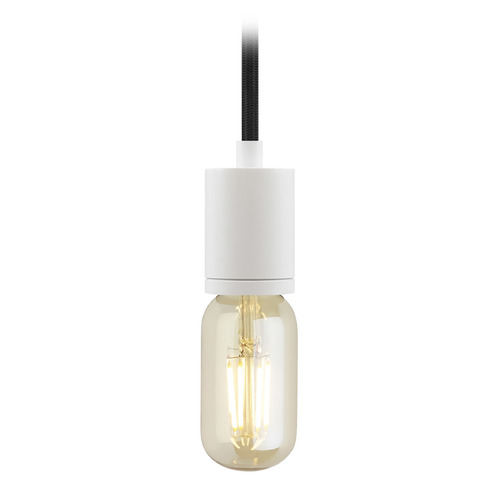 SoCo 288-Inch Pendant in White with Black Cord by Visual Comfort Modern