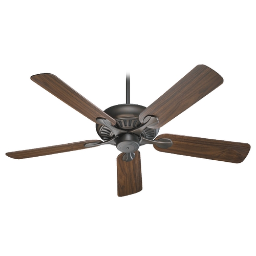 Pinnacle Oiled Bronze Ceiling Fan Without Light by Quorum Lighting