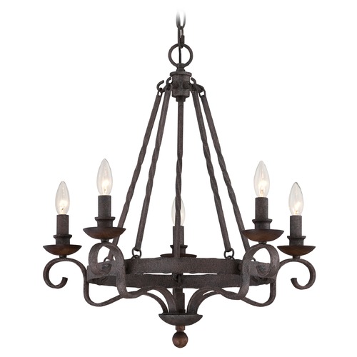 Noble Rustic Black Chandelier by Quoizel Lighting