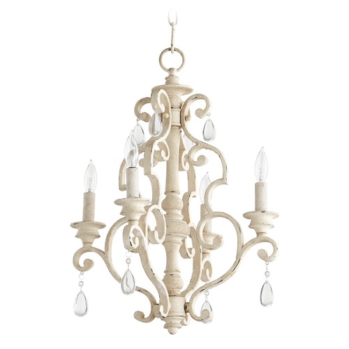 Quorum Lighting San Miguel Persian White Crystal Chandelier by Quorum Lighting 6073-4-70