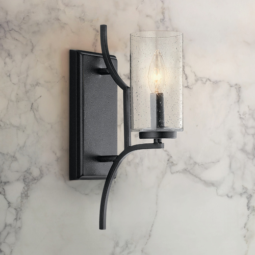 Seeded Glass Sconce Black Vara by Kichler Lighting