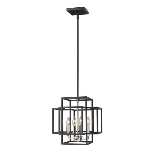 Z-Lite Titania Black & Brushed Nickel Pendant by Z-Lite 454-14BK-BN