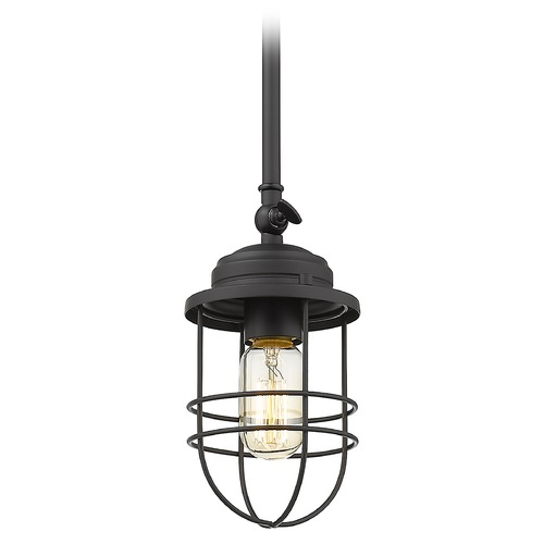 Golden Lighting Seaport Black Mini Pendant by Golden Lighting 9808-M1LBLK