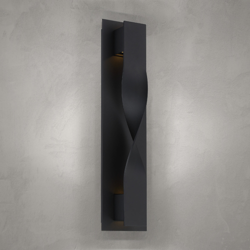 Modern Forms by WAC Lighting Modern Forms Twist Black LED Outdoor Wall Light 3000K 260LM WS-W5620-BK