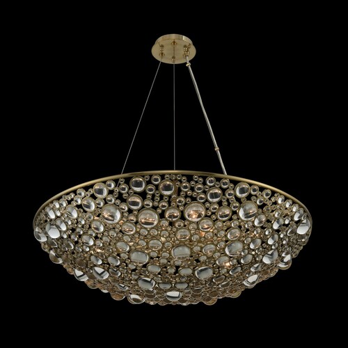 Ciottolo 32-Inch Pendant in Brushed Champagne Gold by Allegri Crystal