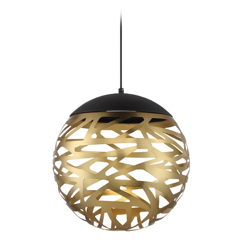 Golden Eclipse LED Pendant in Coal & Honey Gold by George Kovacs
