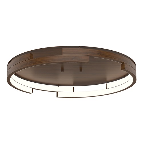 Anello Minor 19-Inch Wide LED Flush Mount in Walnut by Kuzco Lighting
