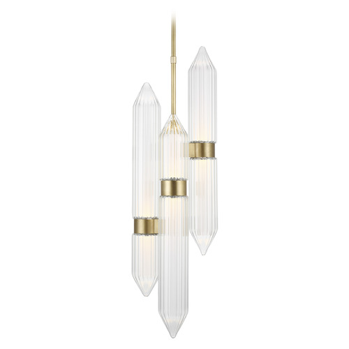 Visual Comfort Modern Collection Langston Large LED Pendant in Plated Brass by Visual Comfort Modern 700TDLGSN10BR-LED927