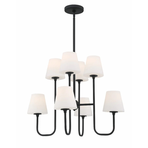 Crystorama Lighting Keenan 28-Inch Wide Chandelier in Black Forged by Crystorama Lighting KEE-A3008-BF