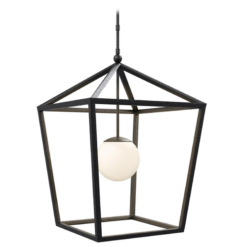 Currey and Company Lighting Currey and Company Denison Black Outdoor Hanging Light 9500-0024