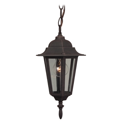 Straight Glass Cast 12.70-Inch High Outdoor Hanging Light in Rust by Craftmade Lighting
