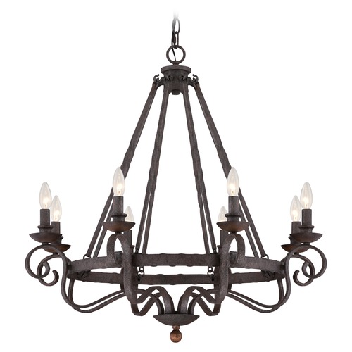 Noble Rustic Black Chandelier by Quoizel Lighting