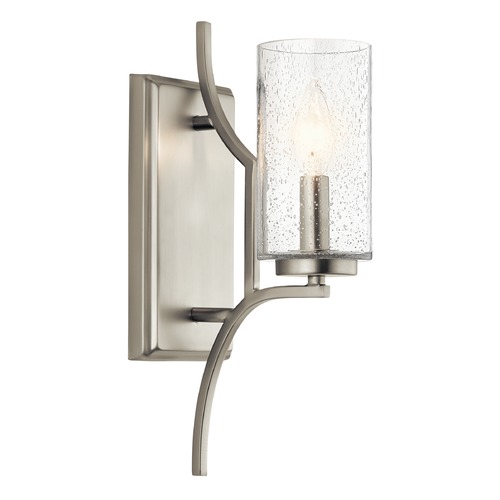 Kichler Lighting Seeded Glass Sconce Brushed Nickel Vara by Kichler Lighting 44070NI