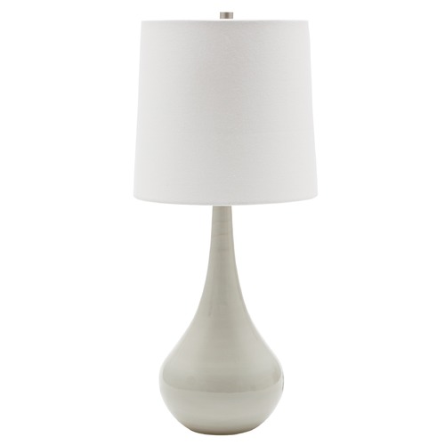 House of Troy Lighting House of Troy Scatchard Gray Gloss Table Lamp with Cylindrical Shade GS180-GG