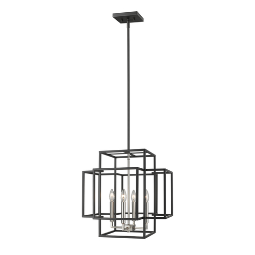 Z-Lite Titania Black & Brushed Nickel Pendant by Z-Lite 454-18BK-BN