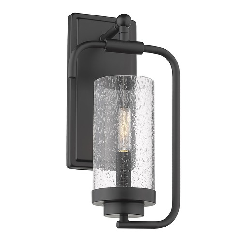 Golden Lighting Holden Black Wall Sconce by Golden Lighting 2380-1WBLK-SD